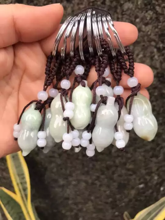 Móc khóa hạt đậu may mắn đá cẩm thạch a