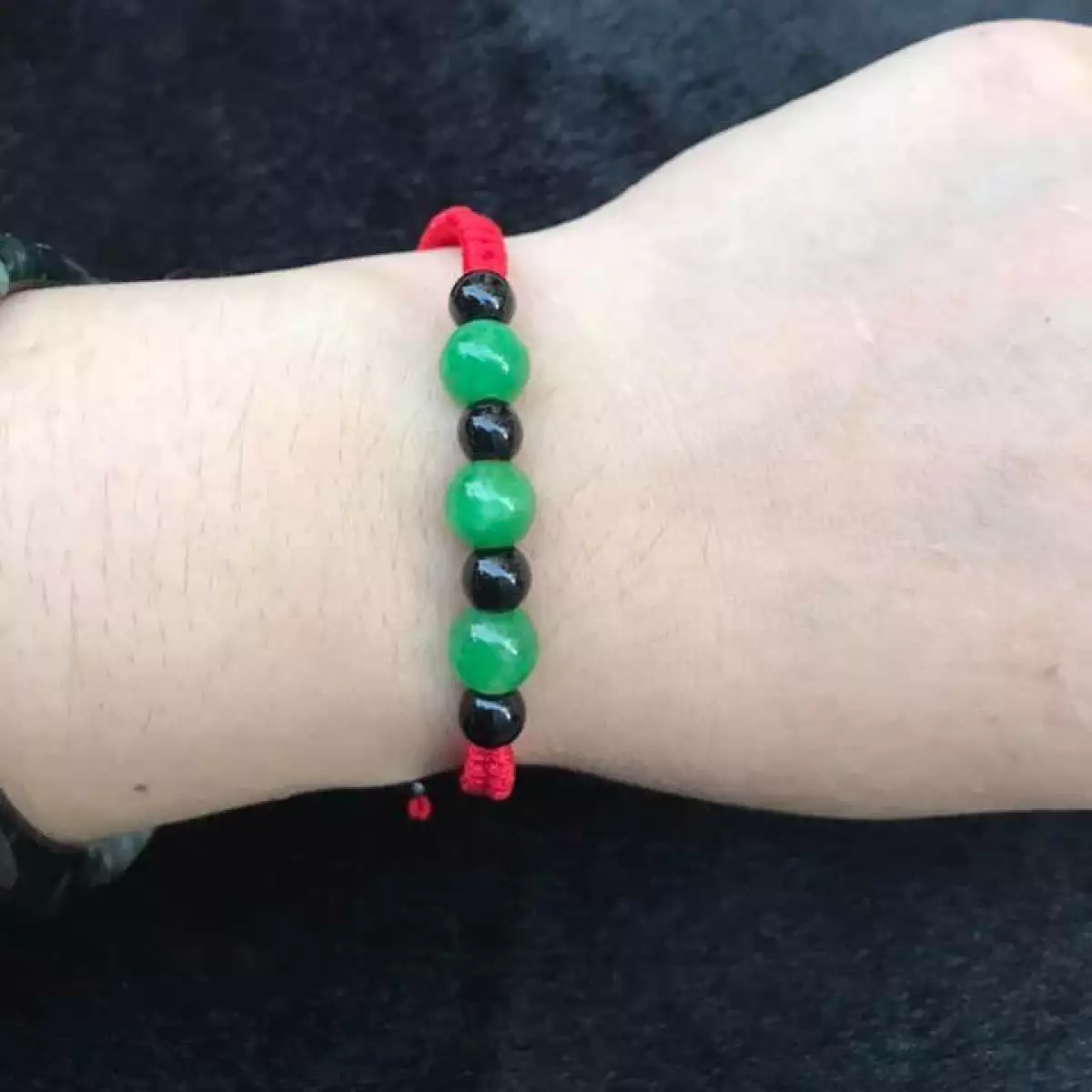 Lắc tay chỉ đỏ mix đá cẩm thạch may mắn