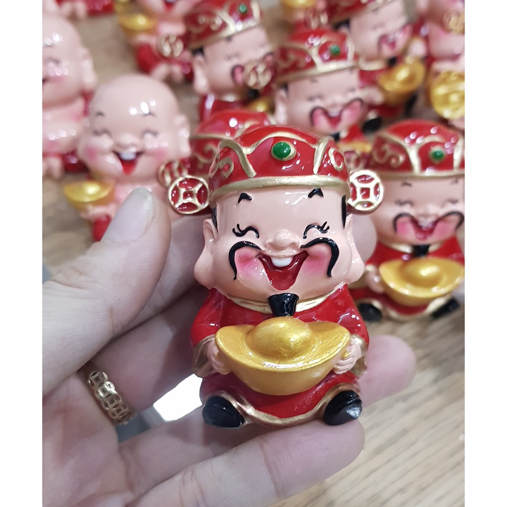 Tượng chibi Thần Tài ôm thỏi vàng 6cm