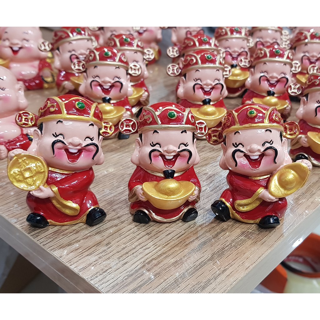Tượng chibi Thần Tài ôm thỏi vàng 6cm