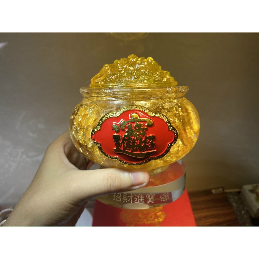 Bát Tụ Bảo Thần Tài đế thủy tinh