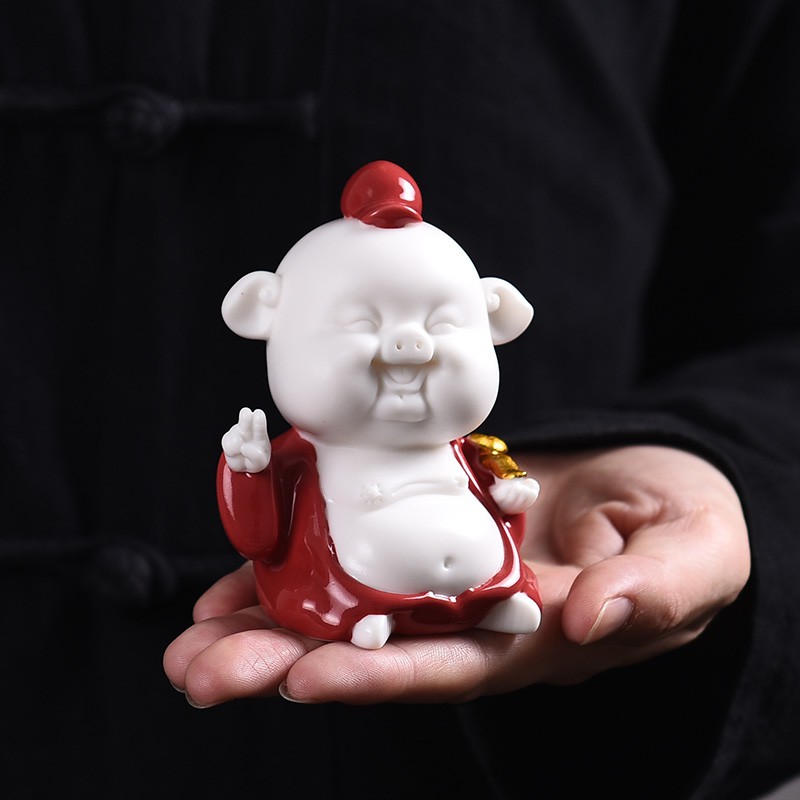 Tượng chibi chú Heo may mắn