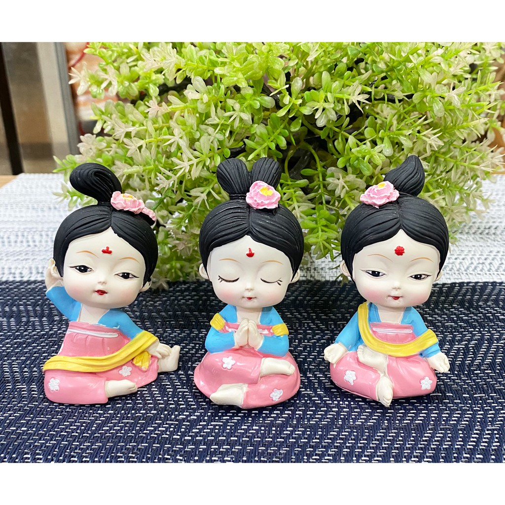 Tượng bé gái tập Yoga để bàn trang trí