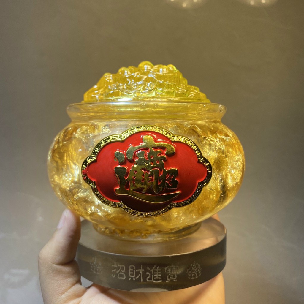 Bát Tụ Bảo Thần Tài đế thủy tinh