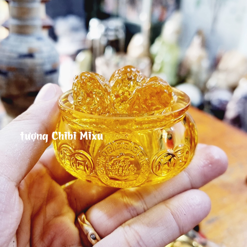 Combo Bát Tụ Bảo size 6cm kèm 03 hạt đậu Thần Tài 4.5cm