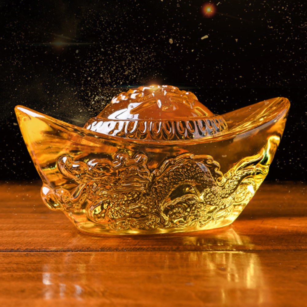 Thỏi vàng pha lê chạm Rồng tinh tế