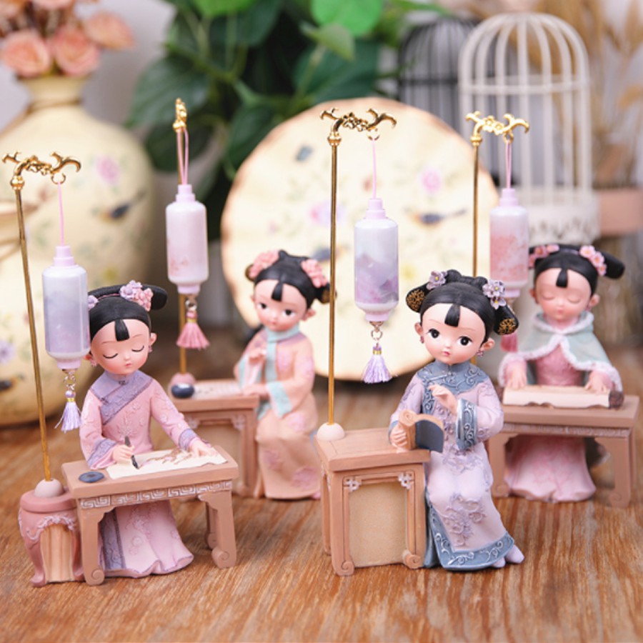 01 tượng thiếu nữ Cầm Kỳ Thi Họa