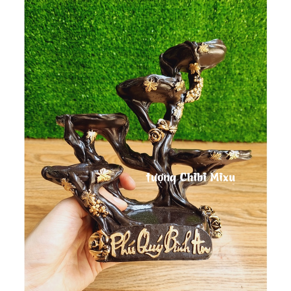 Chân đế ngọc Thần Tài - mẫu đế đứng 6 ô Phú Quý Bình An