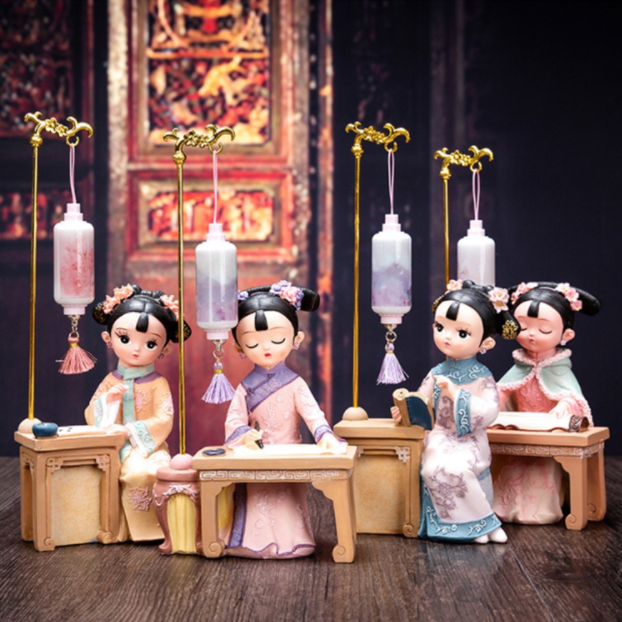 01 tượng thiếu nữ Cầm Kỳ Thi Họa