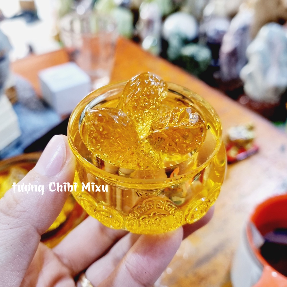 Combo Bát Tụ Bảo size 6cm kèm 03 hạt đậu Thần Tài 4.5cm