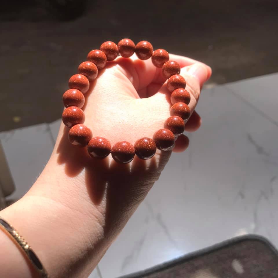 Vòng tay đá kim sa nâu ánh kim - 8ly