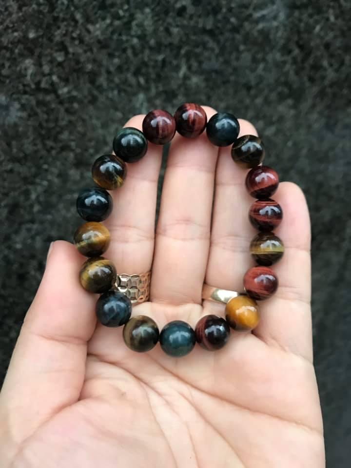 Vòng tay đá mắt hổ ngũ sắc - size M