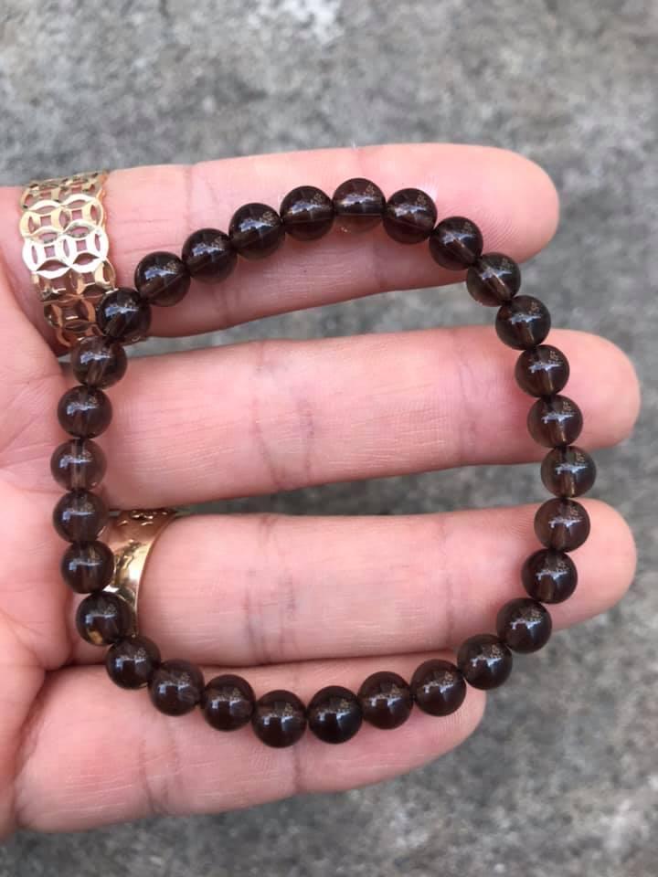 Vòng tay thạch anh khói 6ly