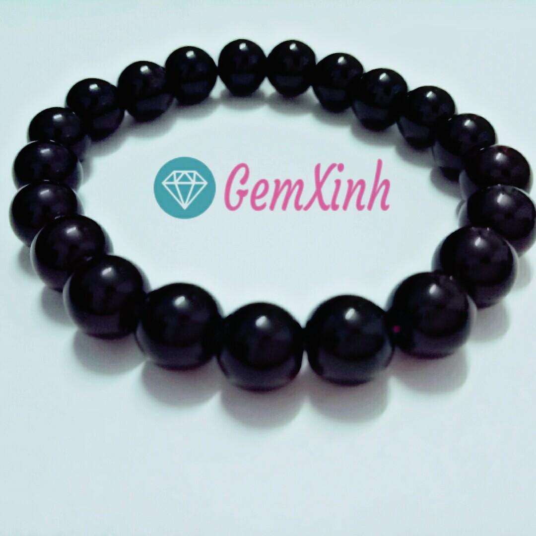 Vòng tay mã não đen (VIP) -12MM