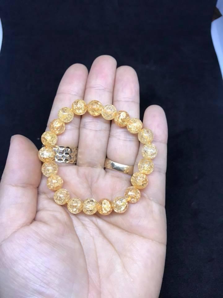 Vòng tay đá bọt tuyết vàng - 8ly