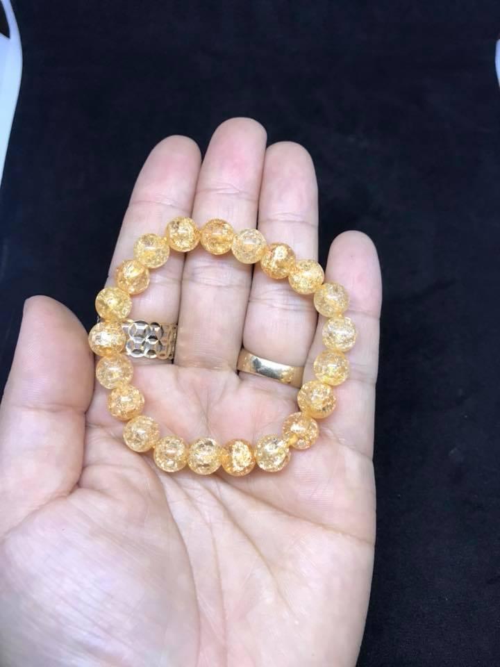 Vòng tay đá bọt tuyết vàng - 8ly