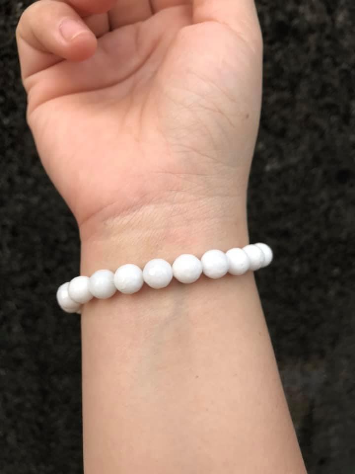 Vòng tay ốc trắng mài giác - 12MM