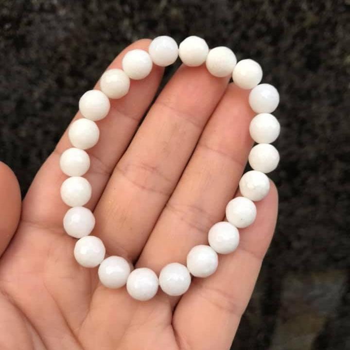 Vòng tay ốc trắng mài giác - 12MM