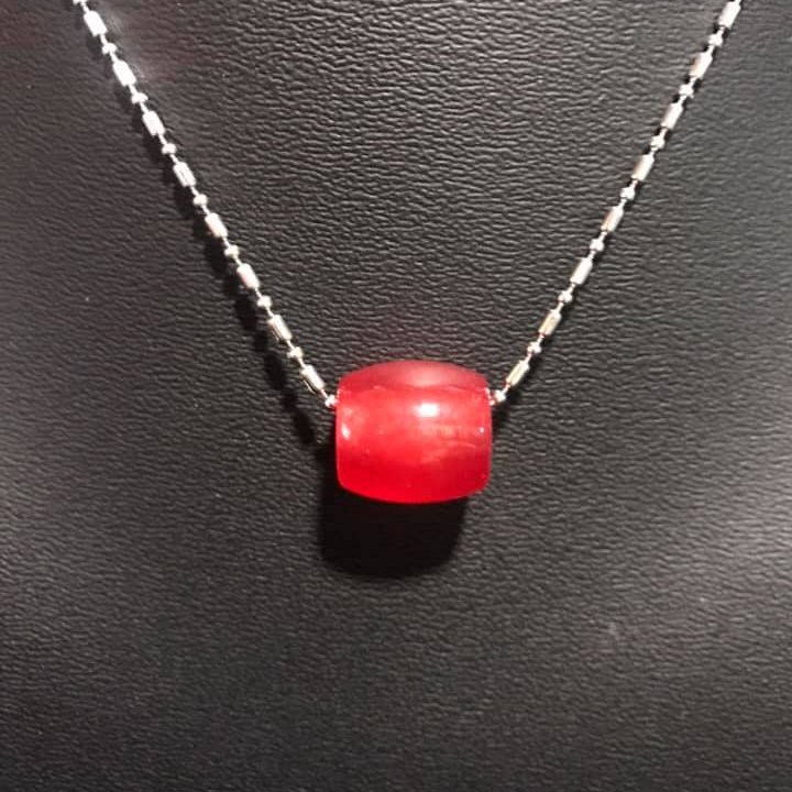 Dây chuyền lu thống đá mã não đỏ