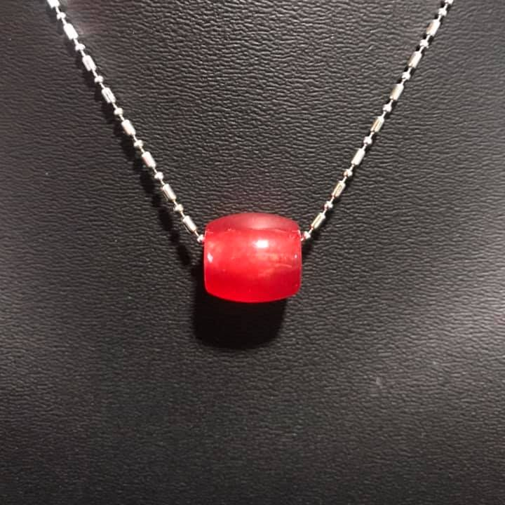 Dây chuyền lu thống đá mã não đỏ