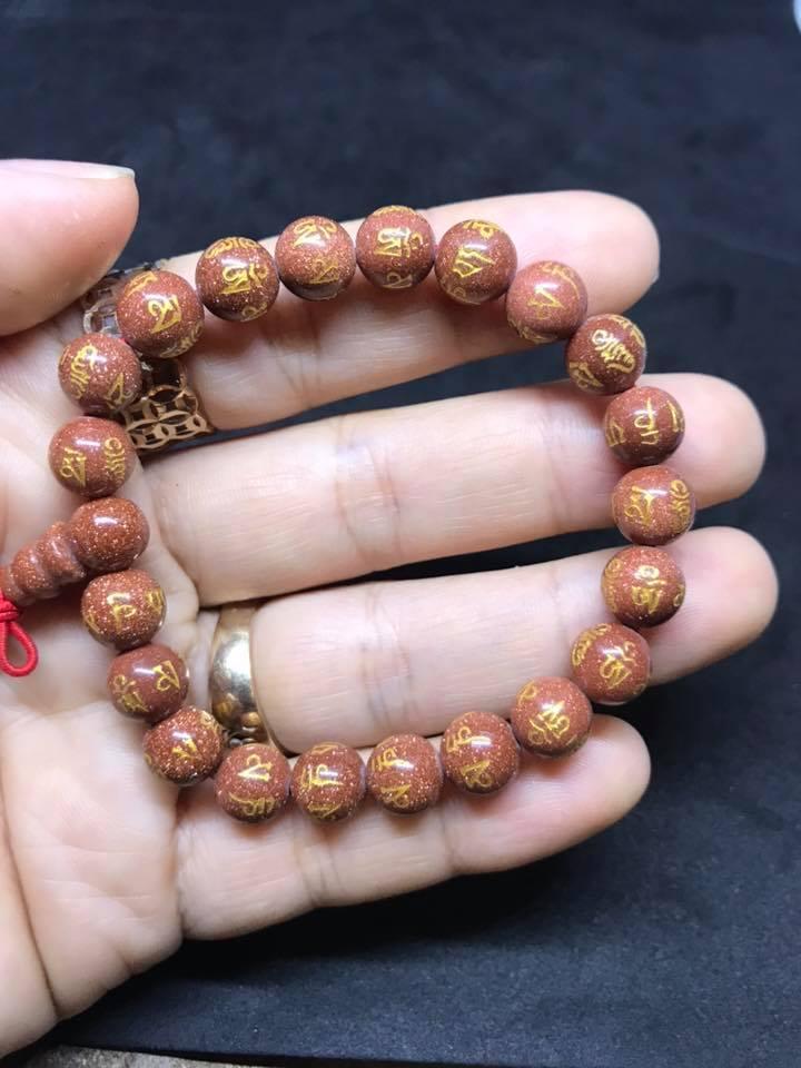 Vòng tay đá kim sa nâu 8ly