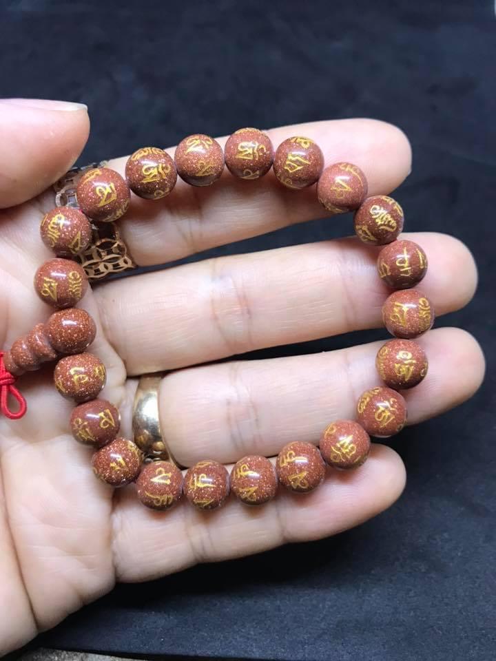 Vòng tay đá kim sa nâu 8ly