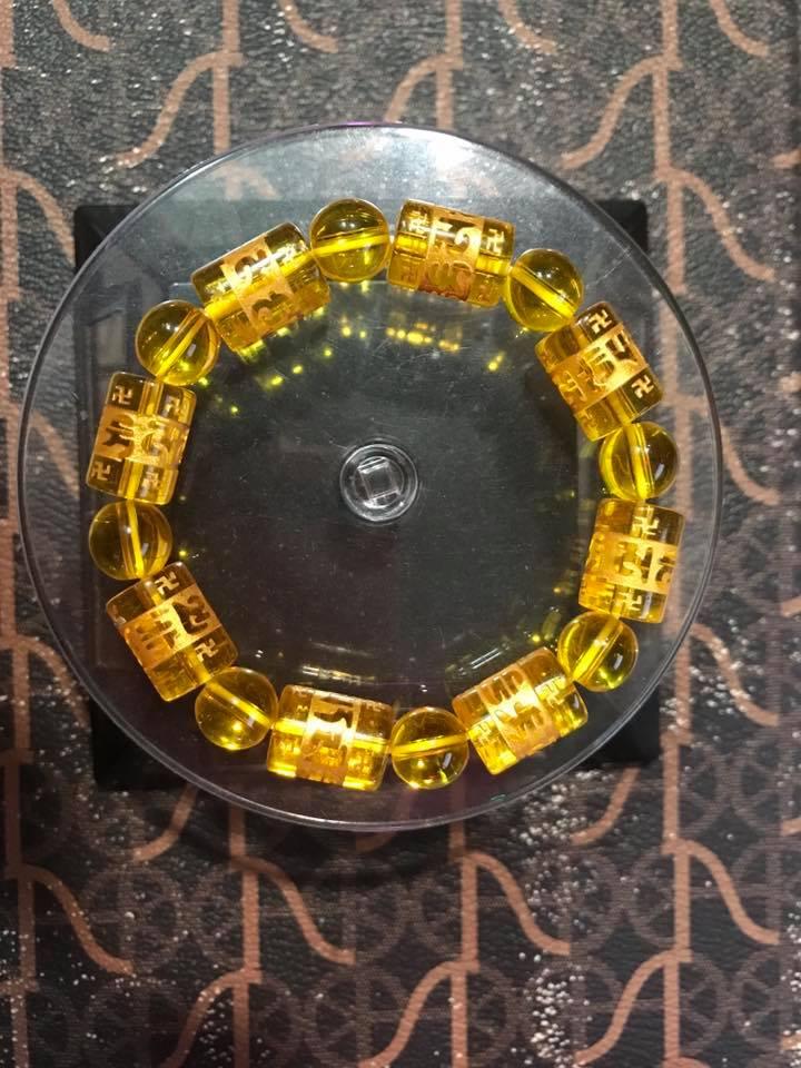 Vòng tay đá khắc Án-ma-ni 12ly