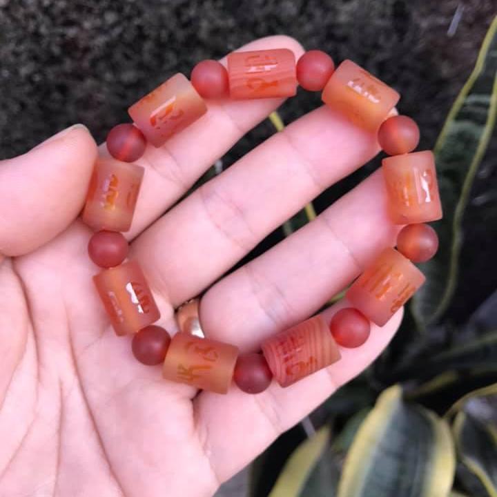 Vòng tay đốt trúc đá mã não đỏ 