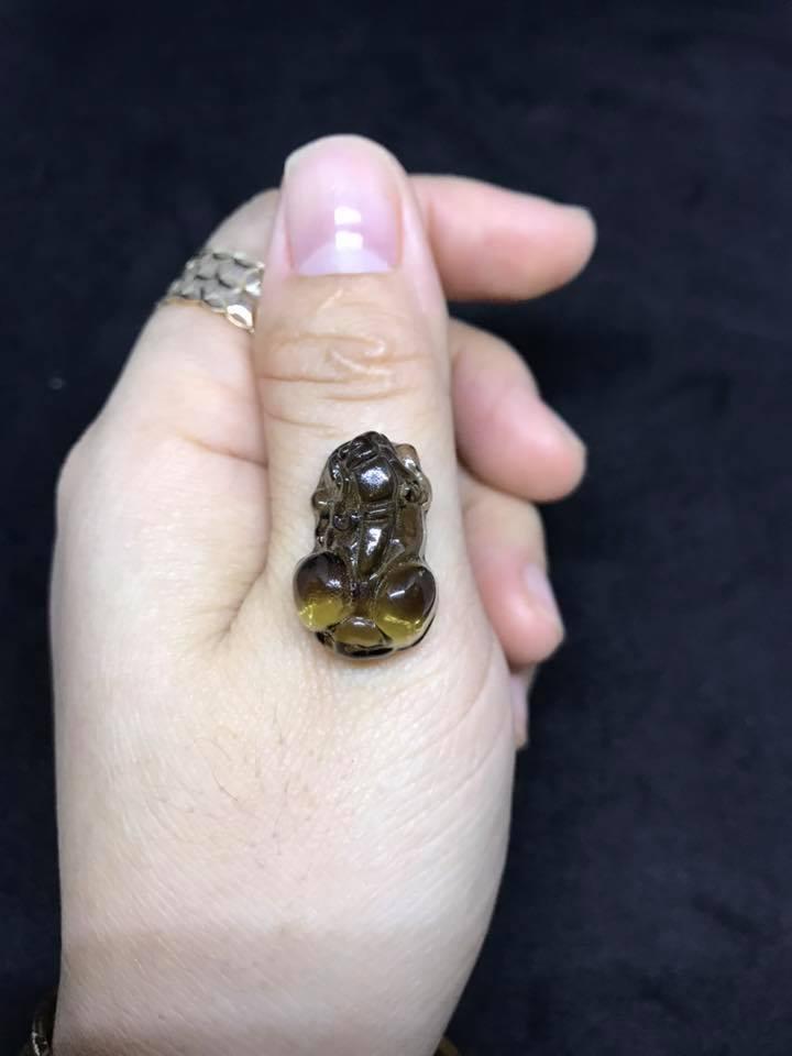 Mặt dây tỳ hưu tài lộc khói xám