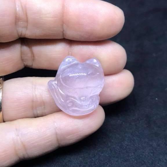 Mặt hồ ly baby thạch anh hồng