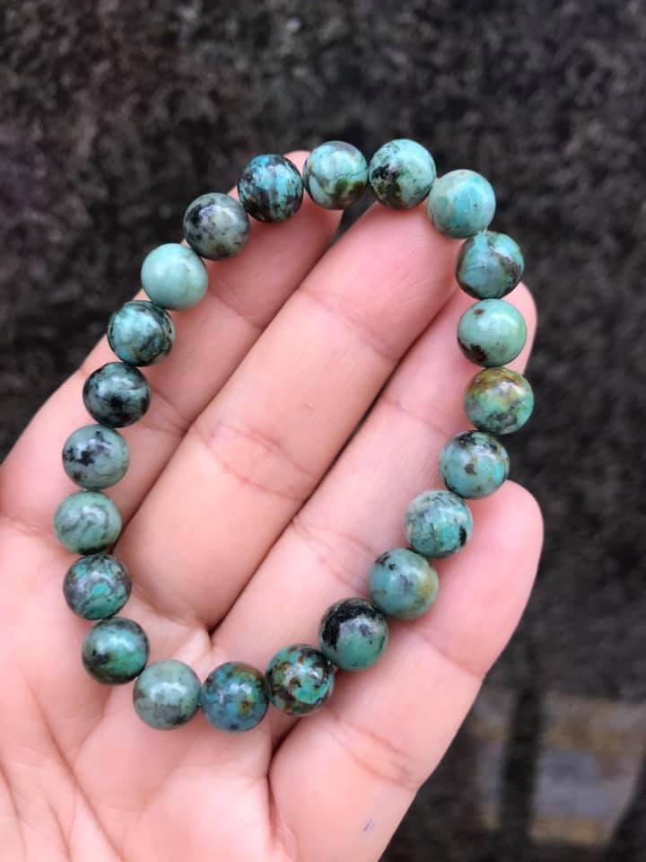 Vòng tay đá mã não xanh ngọc 8ly