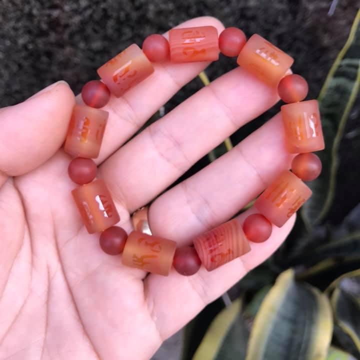 Vòng tay đốt trúc đá mã não đỏ 