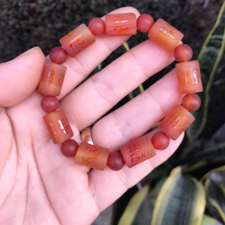 Vòng tay đốt trúc đá mã não đỏ 