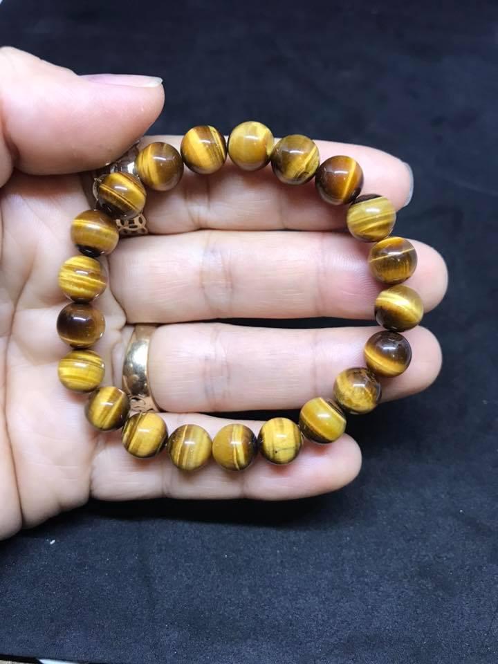 Vòng tay đá mắt hổ vàng nâu 8ly