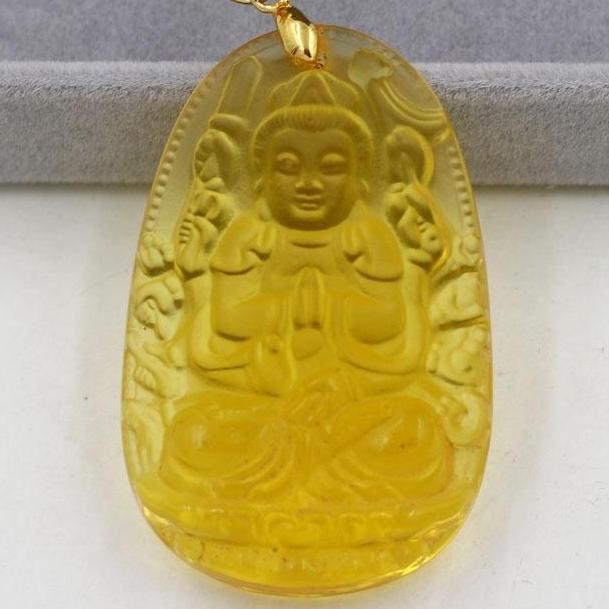 Mặt Phật Thiên Thủ Thiên Nhã pha lê vàng