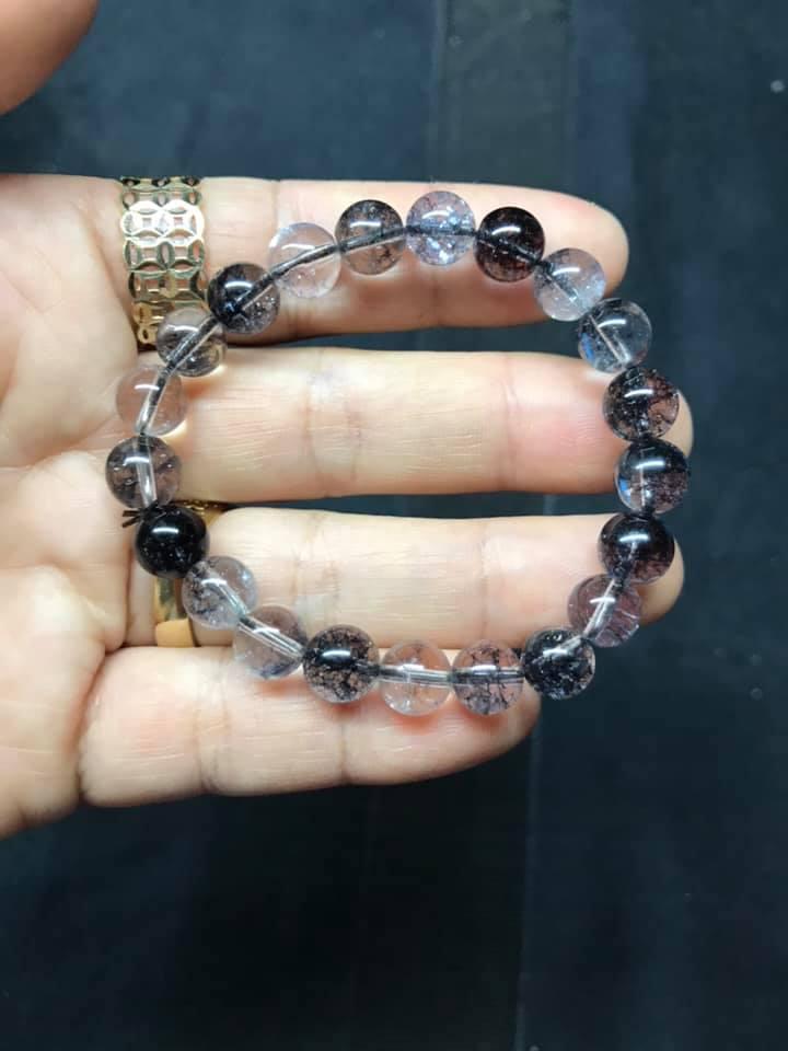 Vòng tay thạch anh ưu linh đen 8ly