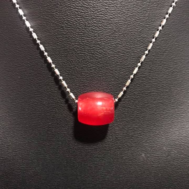 Dây chuyền lu thống đá mã não đỏ