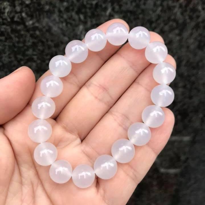 Vòng tay đá mã não trắng - size L