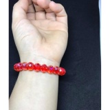 Vòng tay pha lê đỏ mài giác 10ly