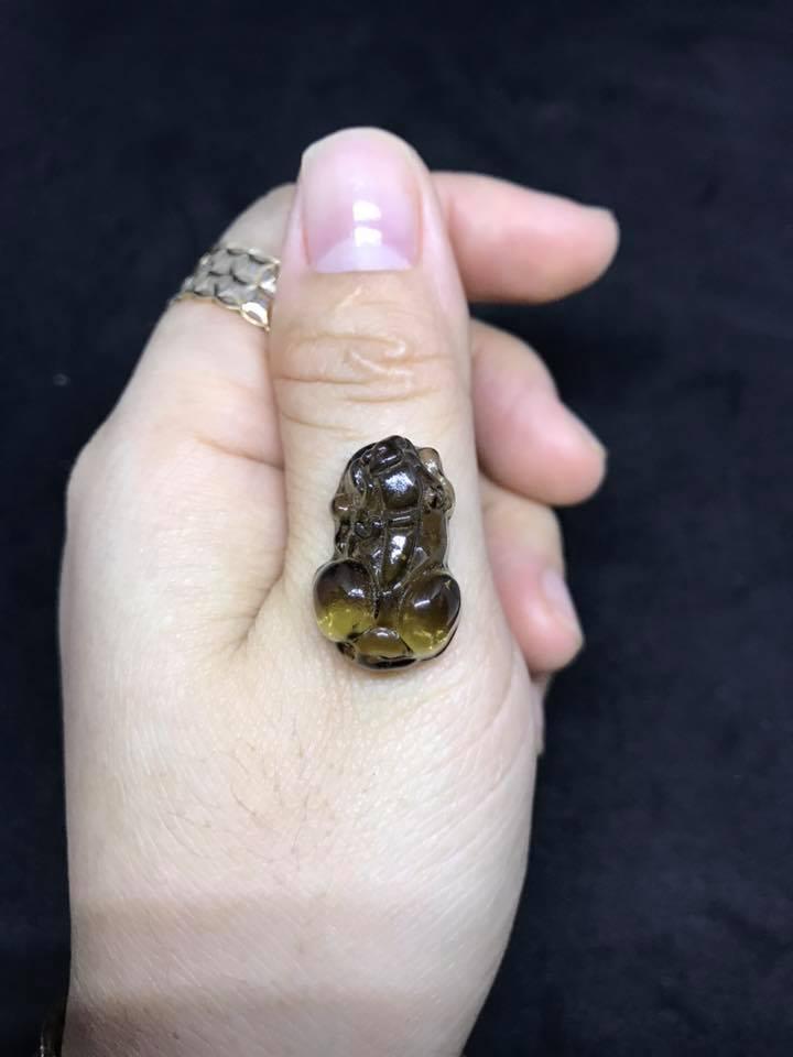 Mặt dây tỳ hưu tài lộc khói xám