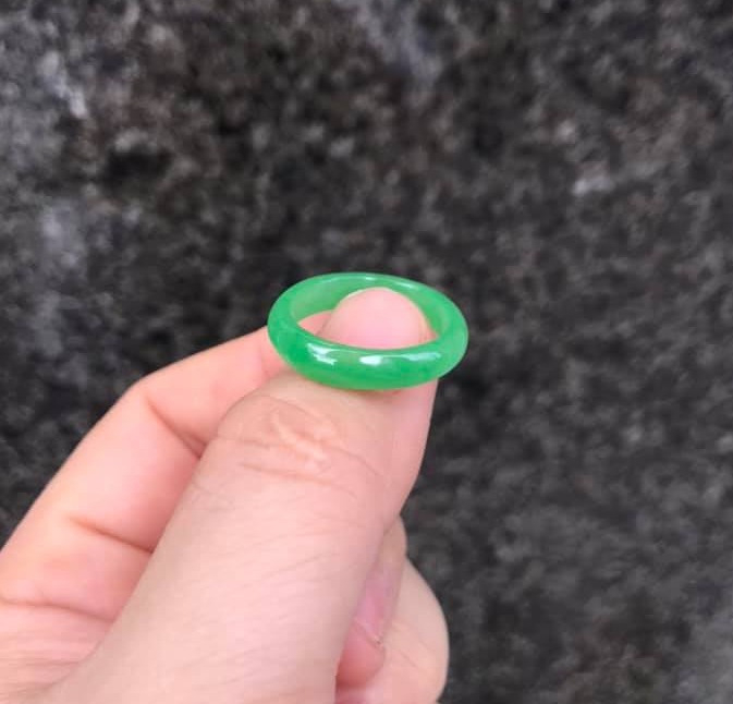 Nhẫn trơn cẩm thạch bản nhỏ - size 7