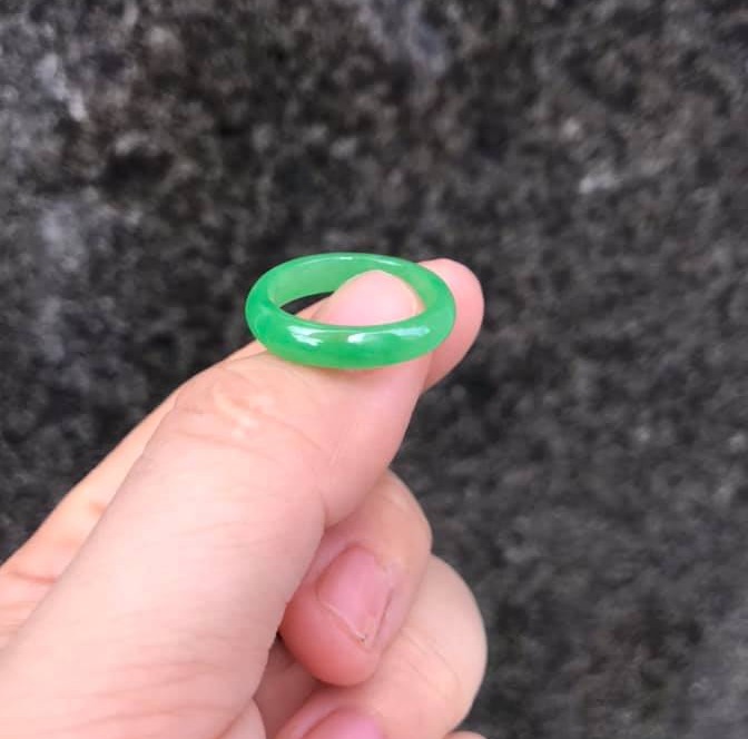 Nhẫn trơn cẩm thạch bản nhỏ - size 9