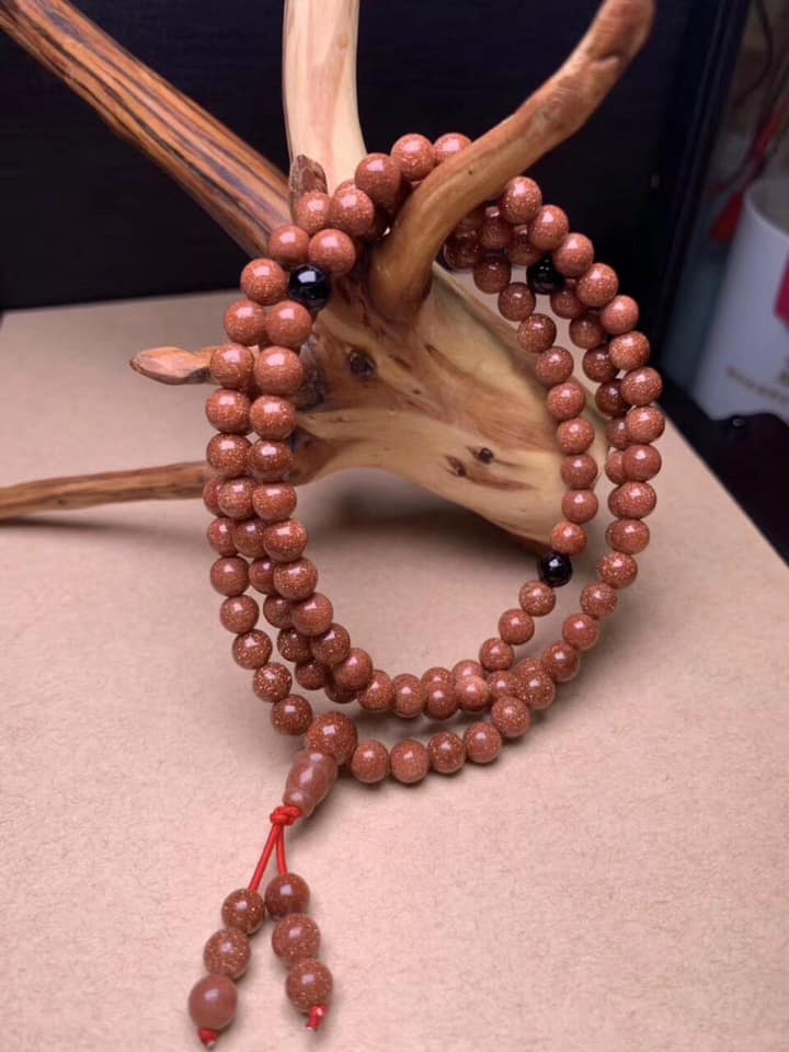 Chuỗi 108 hạt đá kim sa 6ly