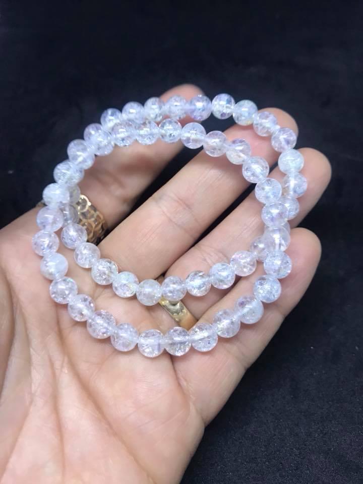 Combo 2 vòng tay thạch anh bọt tuyết 6ly