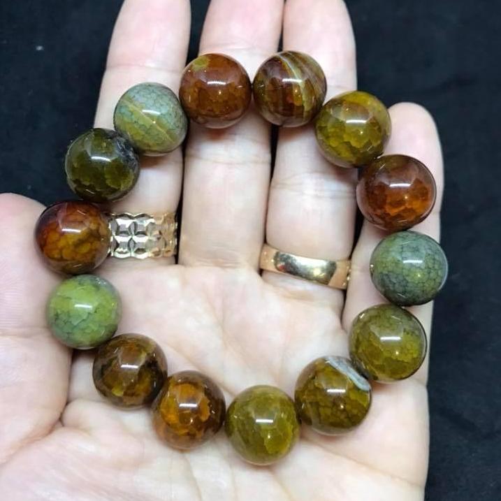 Vòng tay mã não vân rắn 14ly