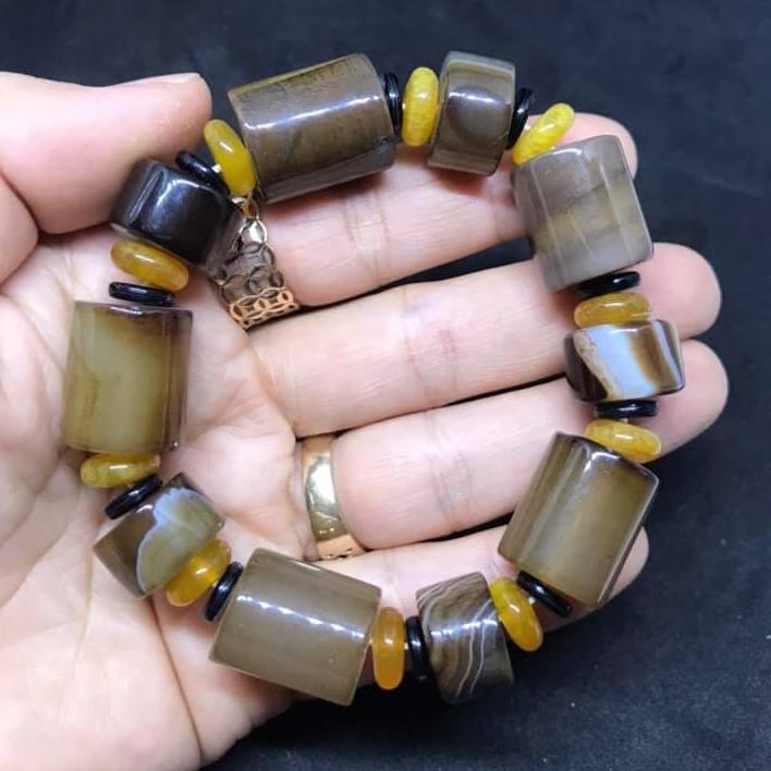 Vòng tay mã não Lạt Ma Tây Tạng size lớn