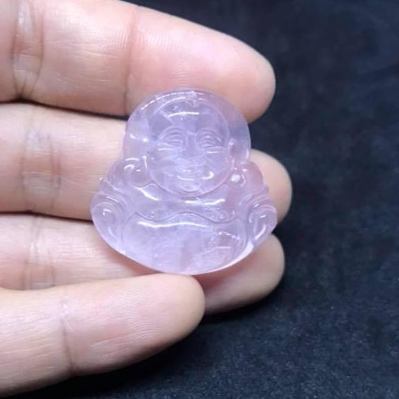 Phật Di Lặc thạch anh hồng