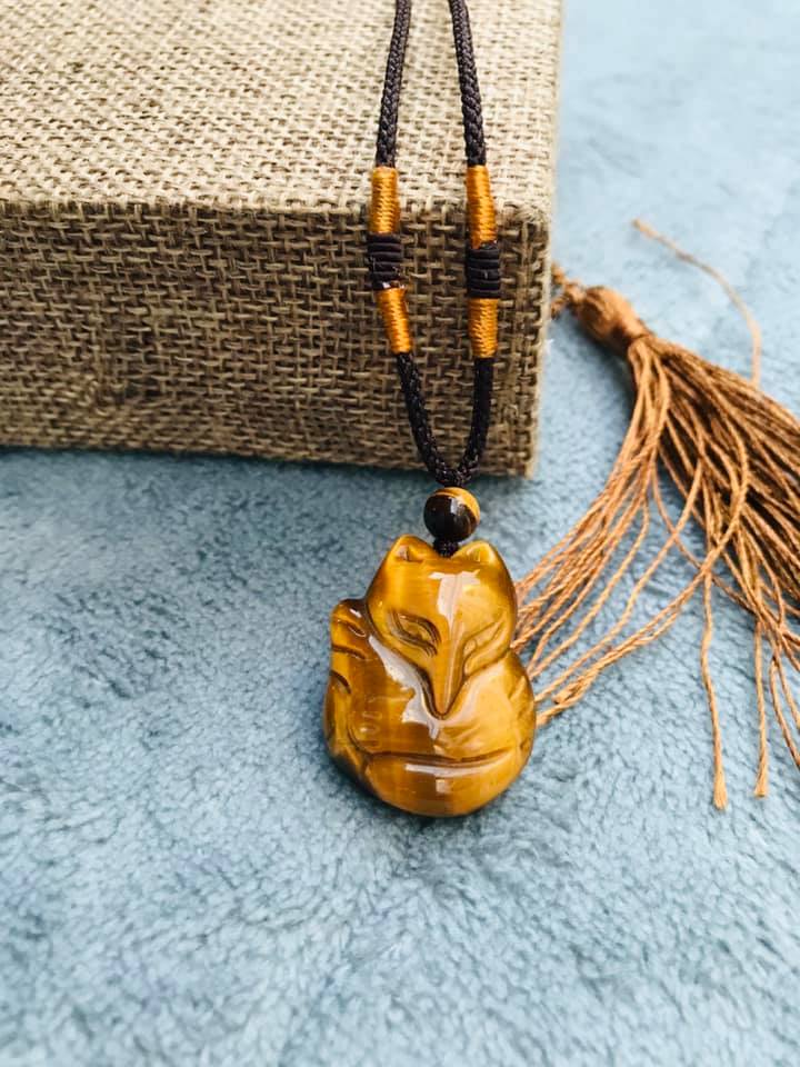 Dây chuyền mặt hồ ly đá mắt hổ