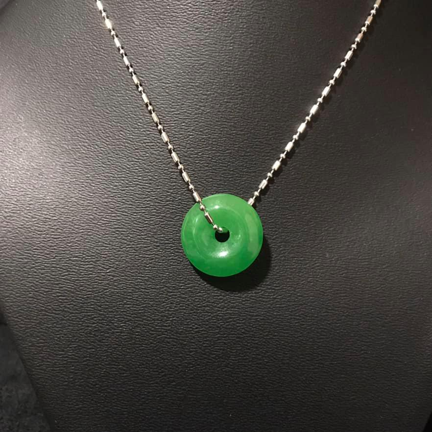 Mặt dây đồng điếu cẩm thạch xanh lá