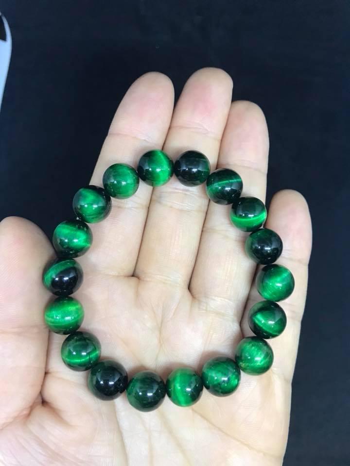 Vòng tay mắt hổ xanh lá 10ly